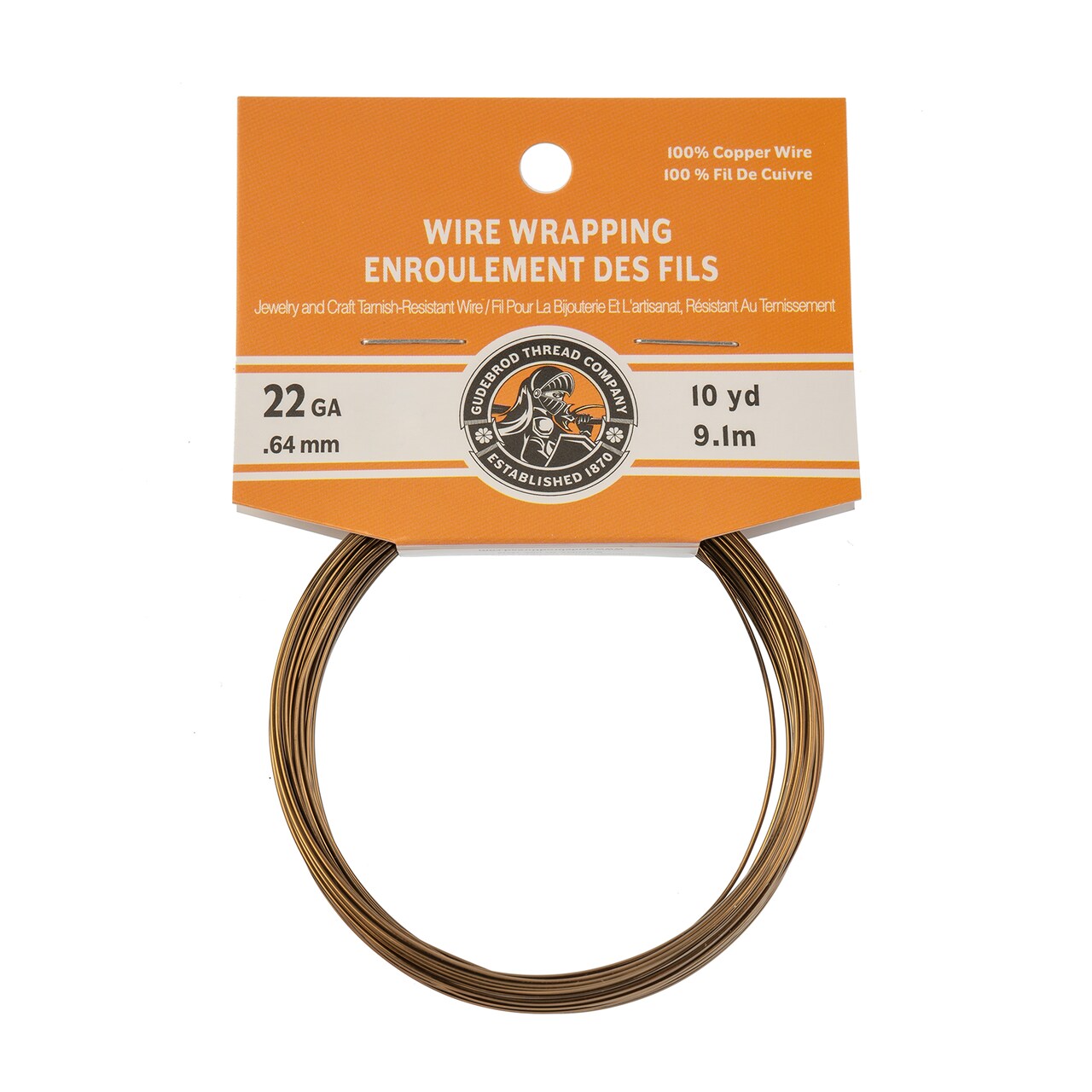 Gudebrod 22 Gauge Non-Tarnish Colored Copper Wire, 30ft. | Made in USA